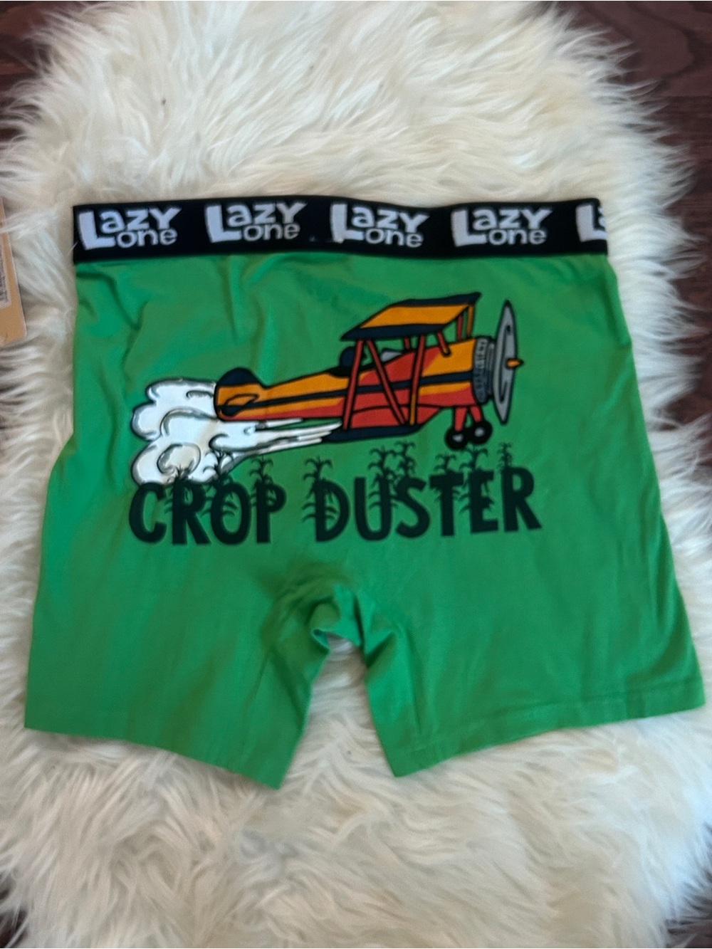Lazy One Green 'Crop Duster' Boxer Briefs